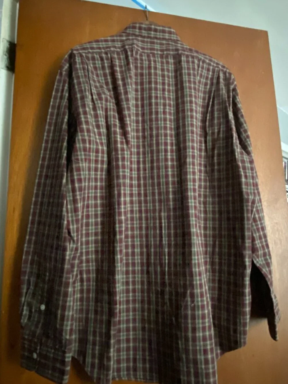 Vintage Polo Ralph Lauren Men's 100% Cotton Shirt XL Brown Green Plaid Button Up